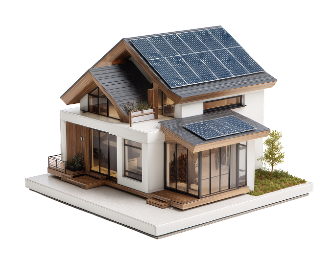 Maison avec panneaux solaires